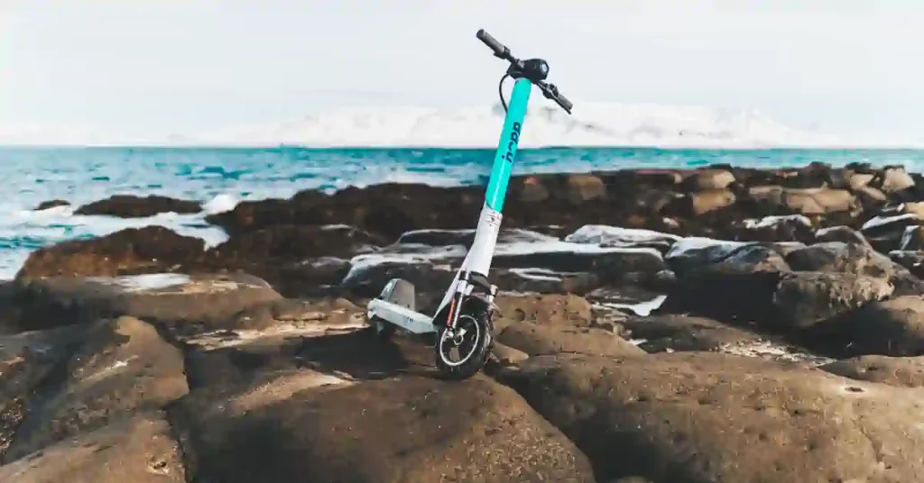 Electric scooter at the beach